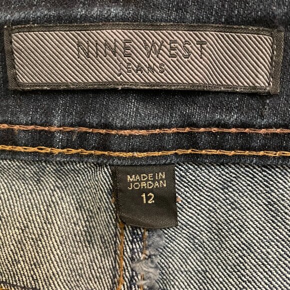 NINE WEST JEANS, SIZE 12, BOOT CUT, BLUE DARK WASH - Picture 5 of 7